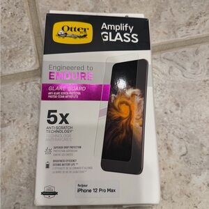 OtterBox Amplify Glass Screen Protector for iPhone 12 Pro Max - Black and Yellow